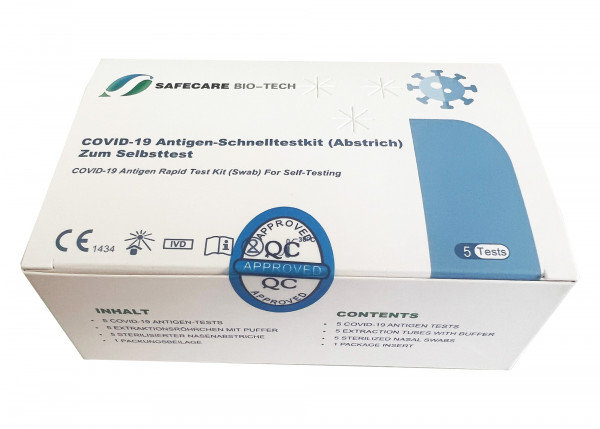 Safecare Laien 5er Nasal Test mit CE 1434 - Antigen Test Covid-19