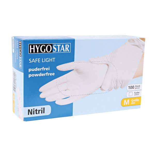 Hygostar Nitril Handschuhe Safe Light WEISS, puderfrei (100er Box)