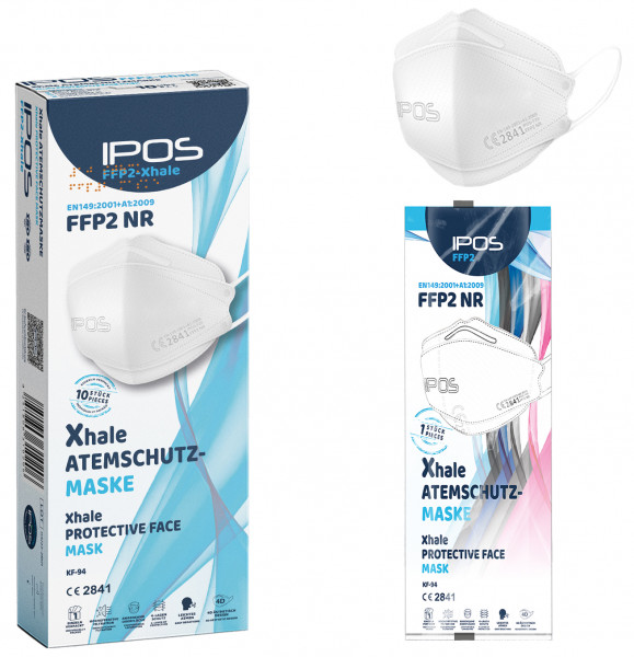 IPOS-FFP2 Xhale Masken WEISS einzelverpackt (10er Box)